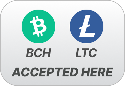 Bitcoin Cash and Litecoin accepted here